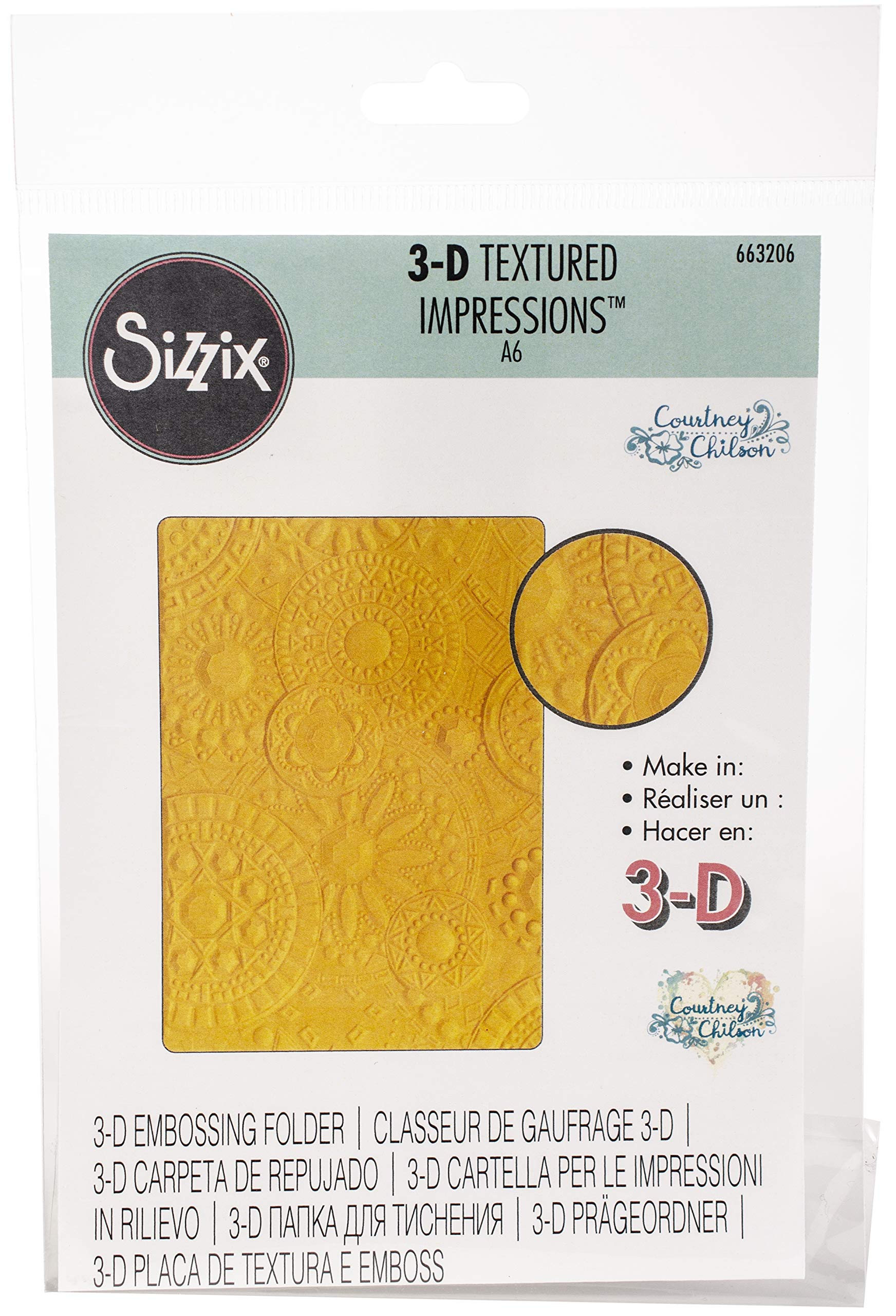 Sizzix 3-D Textured Fades Embossing Folder 663206, Mosaic, One Size