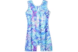 Domusgo Gymnastics Leotards for Girls Sparkly One Piece Sleeveless Tumbling Unitards