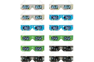 NISOTIEB Cardboard Diffraction Glasses for Christmas Lights, Parties, Raves, Music Festivals, Light Shows, Fireworks