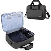 LUXJA Projector Large Bag with Protective 15.6" Laptop Sleeve, Black | Projector Carrying Case with Accessories Pockets,16 x 11.5 x 5.75 Inches