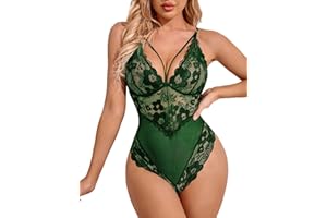 Avidlove Womens Snap Crotch Lingerie Lace Teddy One Piece Babydoll Sexy Mini Bodysuit