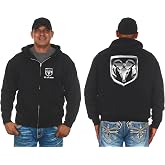JH DESIGN GROUP Men&rsquo;s Dodge Ram Zip-Up Hoodie Black Sweatshirt