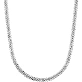 Kooljewelry Sterling Silver Sparkle Chain Necklace (18 inch)