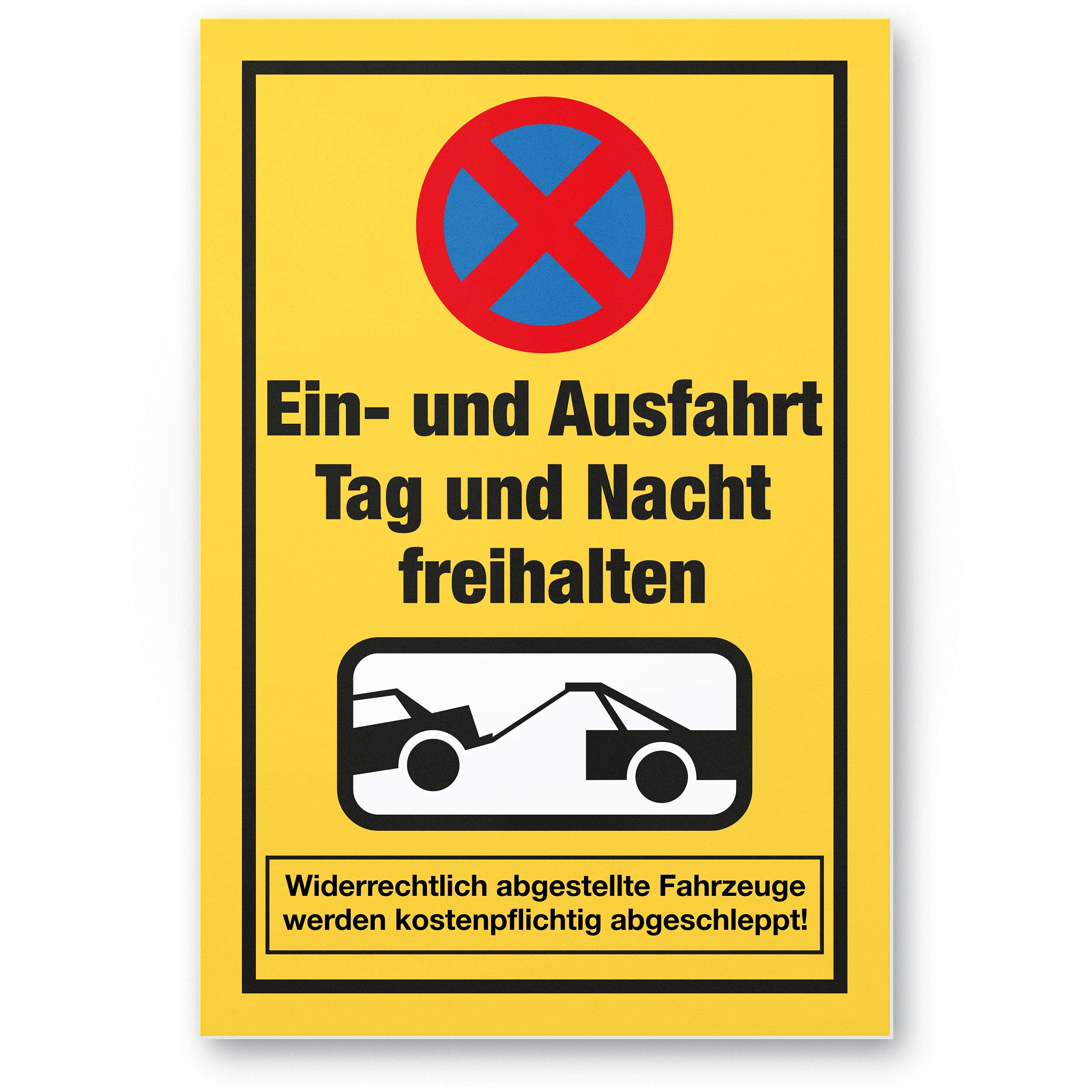 Entry Free Holding Plastic Sign (30 x 20 cm) Entry/Exit Day/Night Free Sign – Also Opposite – Sign Entry/Parking Prohibited – No Parking