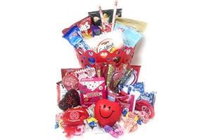 GENERIC Valentines Day Candy Chocolates Snacks Care Package 50+ Piece Assortment Gift Basket for Boys, Girls, Teens, College Students, Military, Boyfriend, Girlfriend, Husband, Wife