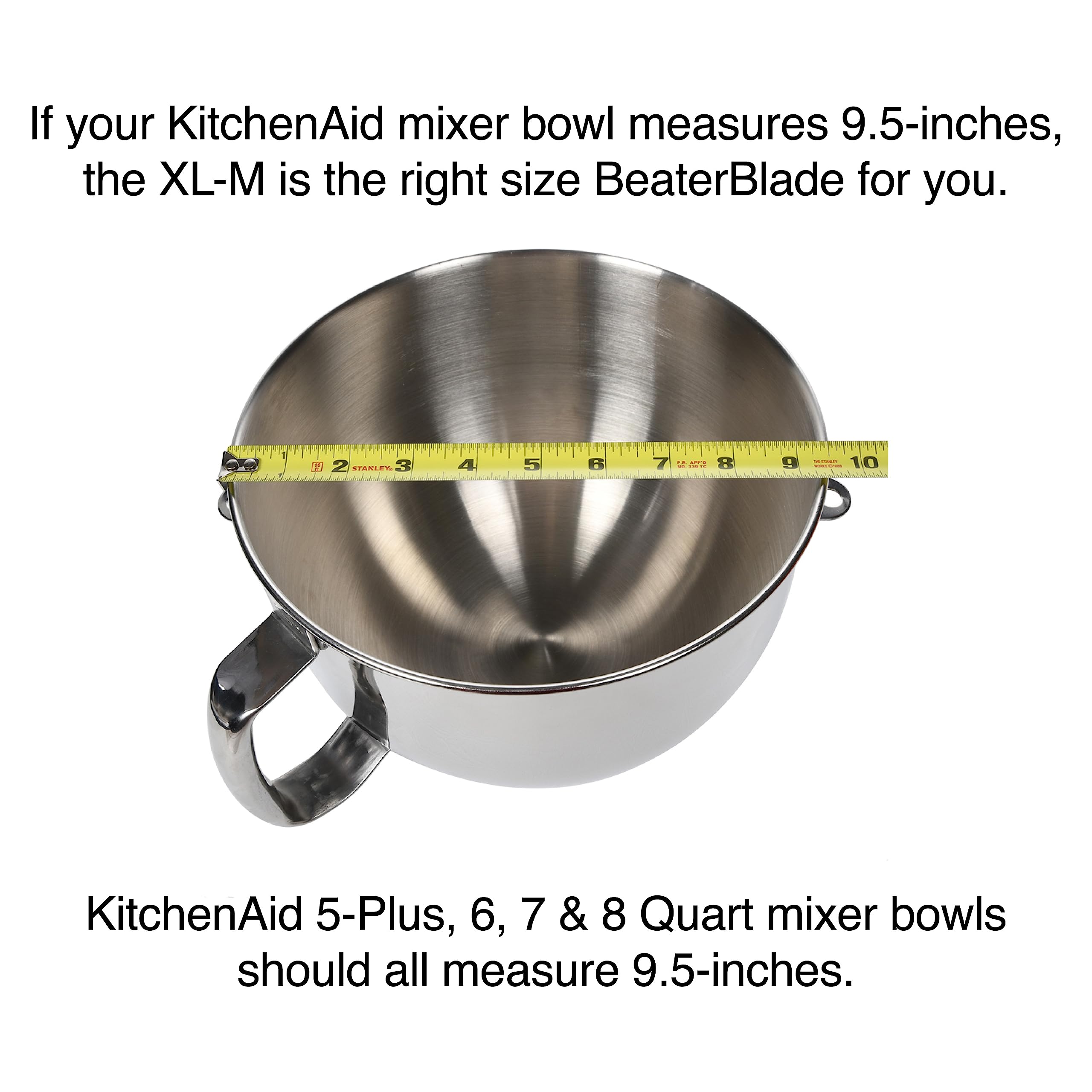 New Metro Design XL-MR 5-Plus Beater Blade METAL, Compatible with KitchenAid 5-Plus Bowl-Lift Stand Mixers, Red