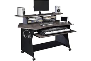Musiea IM100 Series Music Studio Desk Workstation with 2 x 4U Rack (Gray)