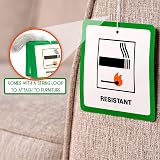 Volila DL7-20 Fire Safety Labels for Furniture with String, 20 Pcs view 3