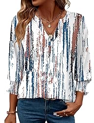 LOMON Women's 2025 Fashion Tops 3/4 Length Sleeve