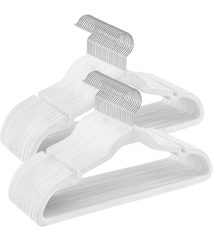 Lot De 60 Cintres En Velours MIZGI | Antidérapants, Sans Bosses | Crochets Pivotants 360° | Gain De Place