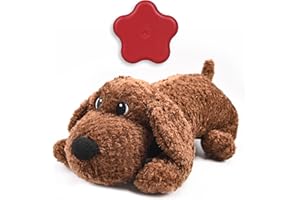 PUPPY KNOW Dog Heartbeat Toy for Puppy Anxiety Relief, Heartbeat Stuffed Animal Heartbeat Plush Toy for Small, Medium, and Large Dogs (Brown)