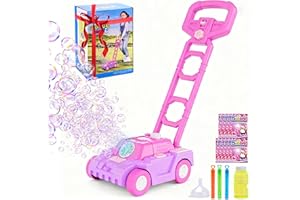 Bttyu Bubble Lawn Mower for Toddlers,Outdoor Bubble Machine with Push & Pretend Play,Plug in or Battery Operated Bubble Mower for Boys & Girls,Ideal Easter, Birthday, Halloween,Christmas