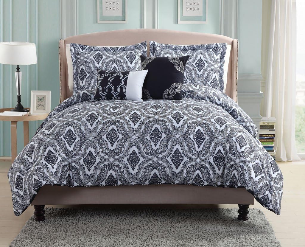 KingLinen 5 Piece Queen Project Runway Bianca Reversible Comforter Set