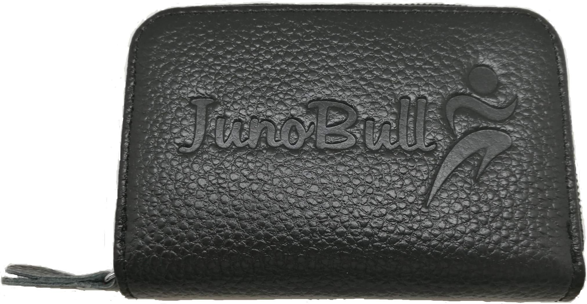 JunoBull RFID Blocking Genuine Leather Mens Credit Card, ATM, Debit Cards Holder Wallet Cover case - Holders Wallets for Men & Women - Black