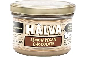 Halva Kingdom Open Sesame Sugar Free Halva Vegan Dessert | Healthy Ingredients, Gluten Free, Kosher Certified Jar (LEMON PECAN CHOCOLATE)