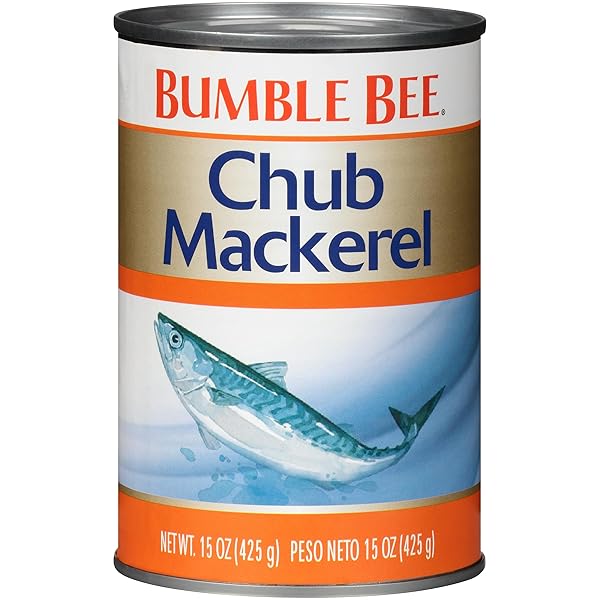 BUMBLE BEE CHUB MACKEREL, 15 OZ CAN – CANNED MACKEREL FISH, HIGH PROTEIN KETO FOOD, GLUTEN FREE