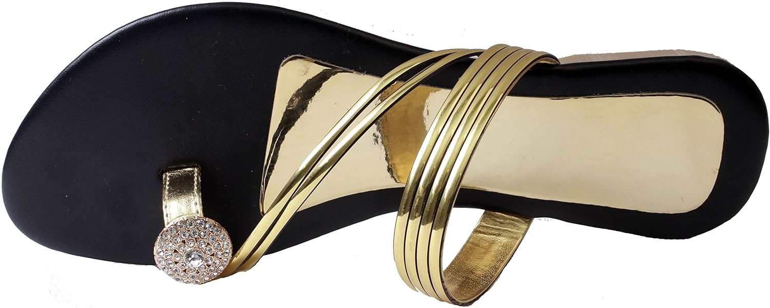 karat gold women's black synthetic slippers