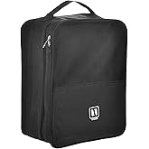MOKETT Travel Shoes Bag Waterproof Storage Shoes Pouch Holds 3 Pairs of Shoes for Travel and Daily Use (Black,L)