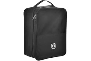 MOKETT Travel Shoes Bag Waterproof Storage Shoes Pouch Holds 3 Pairs of Shoes for Travel and Daily Use (Black,L)