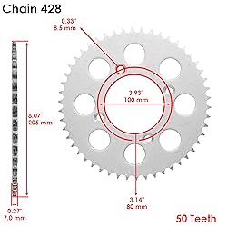 Caltric Drive Chain & Sprockets Kit Compatible with