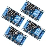 D-FLIFE 4pcs DC 6-30V Timer Relay Programmable Delay Relay Module Cycle Timer with LCD Display / 5V Micro USB, Smart Home Controller (Micro)