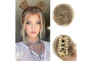 SOFEIYAN 2PCS Mini Claw Clip in Hair Bun Messy Cat Ears Hair Bun Extension Synthetic Donut Wig Accessory Updo Space Bun Hair Pieces for Women Girls