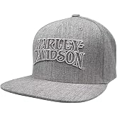 Harley-Davidson Men's Ironhead Snapback Flat Brim Baseball Cap - Heather Gray