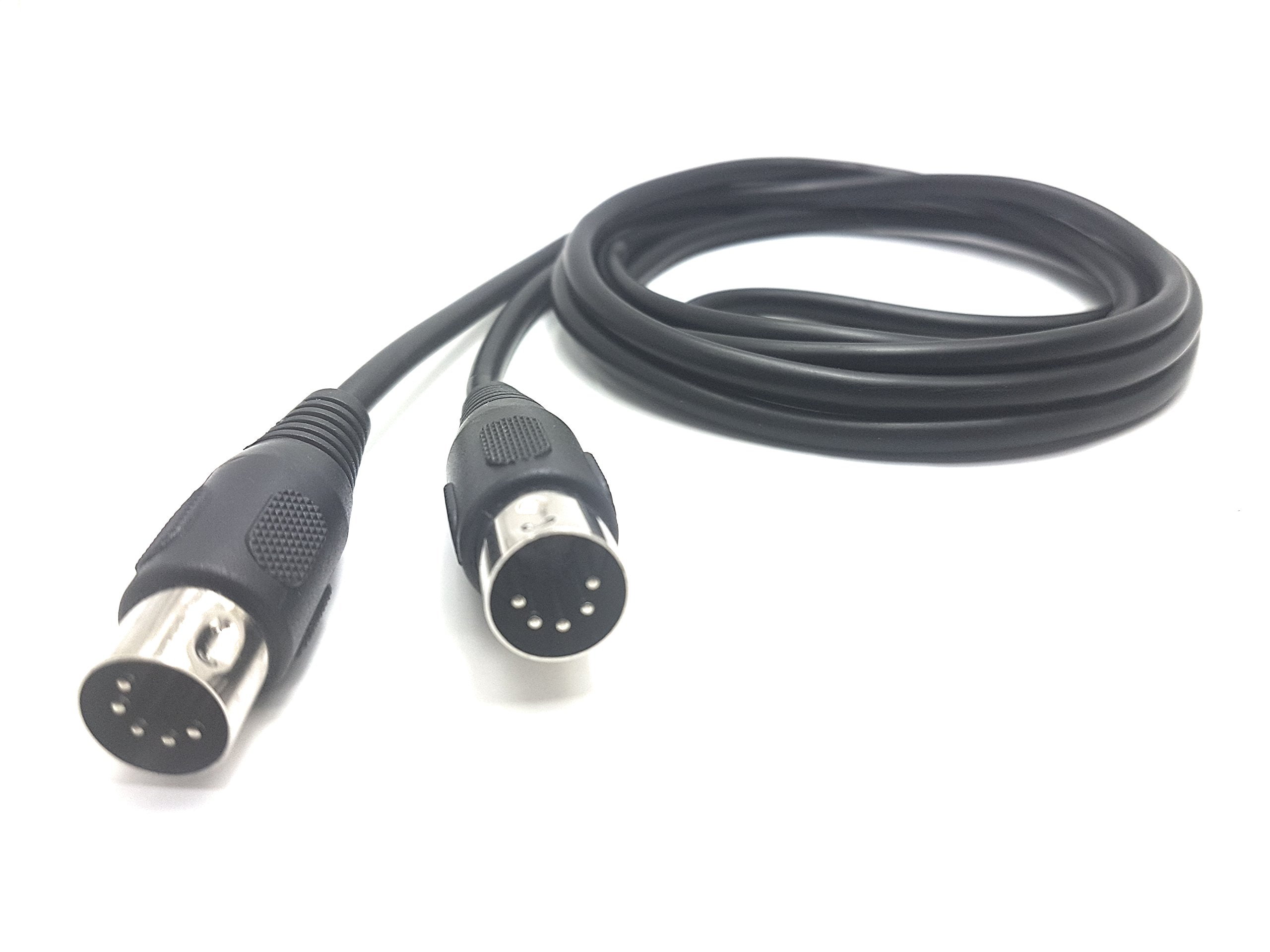MainCore 2m 5-Pin MIDI to 5-Pin MIDI Cable – DIN Male to Male MIDI Lead for Keyboard, Synthesizer, Drum Machine, Audio Interface & Music Studio Equipment