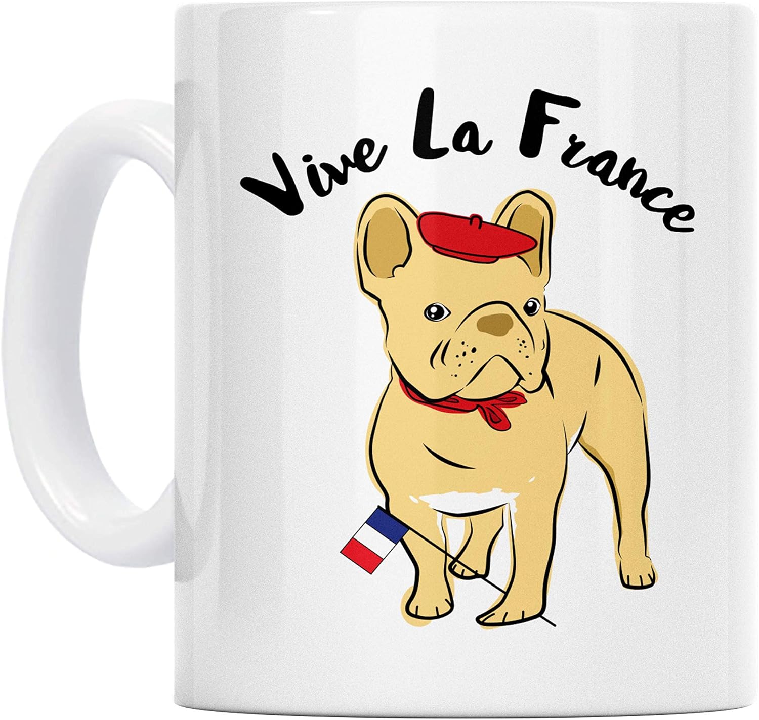 Amazon Com Anywho Funny French Bulldog Coffee Mug Vive La France 11oz Kitchen Dining