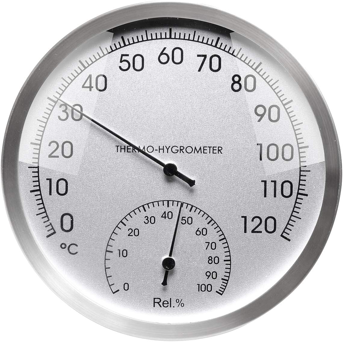 Drtomyl 5" Indoor Outdoor Thermometer Hygrometer Wall Humidity Gauge Indicator Analog Temperature Humidity Monitor for Saunas