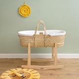 Clair de Lune Wooden Rocking Moses Basket Stand Natural Finish view 6