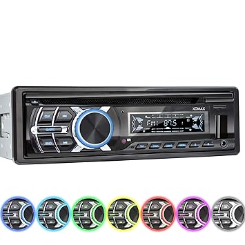 XOMAX XM-CDB624 Autoradio mit CD-Player I Bluetooth Freisprecheinrichtung I RDS Radio Tuner I USB, Micro SD I 2X AUX I 7 Bele