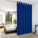 Deconovo Eyelet Blackout Curtain 100 x 95 Royal Blue Energy Saving Panel view 5