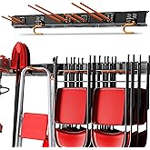 Folding Chair Storage Box Orren Ellis Folding Chair Storage Rack, Wall Mount Organizer, Holds Garage Storage System Hooks