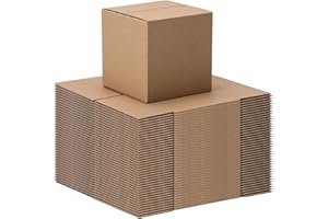 Schliersee 4x4x4 Shipping Boxes Set of 40, Brown Kraft Corrugated Cardboard Small Boxes Mailers for Packaging(10.1x10.1x10.1 