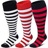 LEVSOX Plus Size Compression Socks for Women Men Wide Calf Extra Large 15-20 mmHg Knee High Sock for Nurses Pregnant Travel