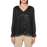 Kasper Women's Ls Double Layer Blouse W Shirred Yoke