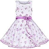 Sunny Fashion 3 Layers Girls Dress Sunflower Wave Pageant Bridesmaid Kids