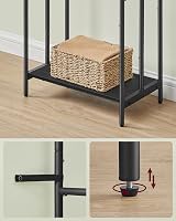 VASAGLE Freestanding Towel Rack 3-Tier 50x30x100 cm with Shelf Ebony Black view 7