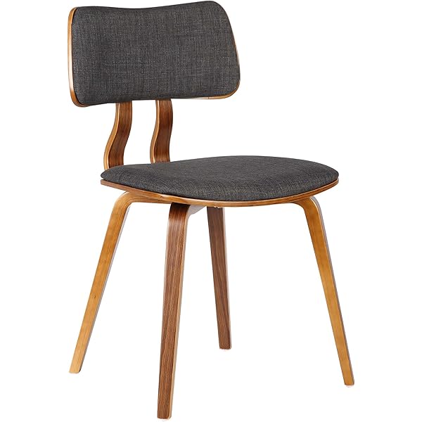 armen living lcsuchwach summer chair in charcoal fabric and walnut wood finish