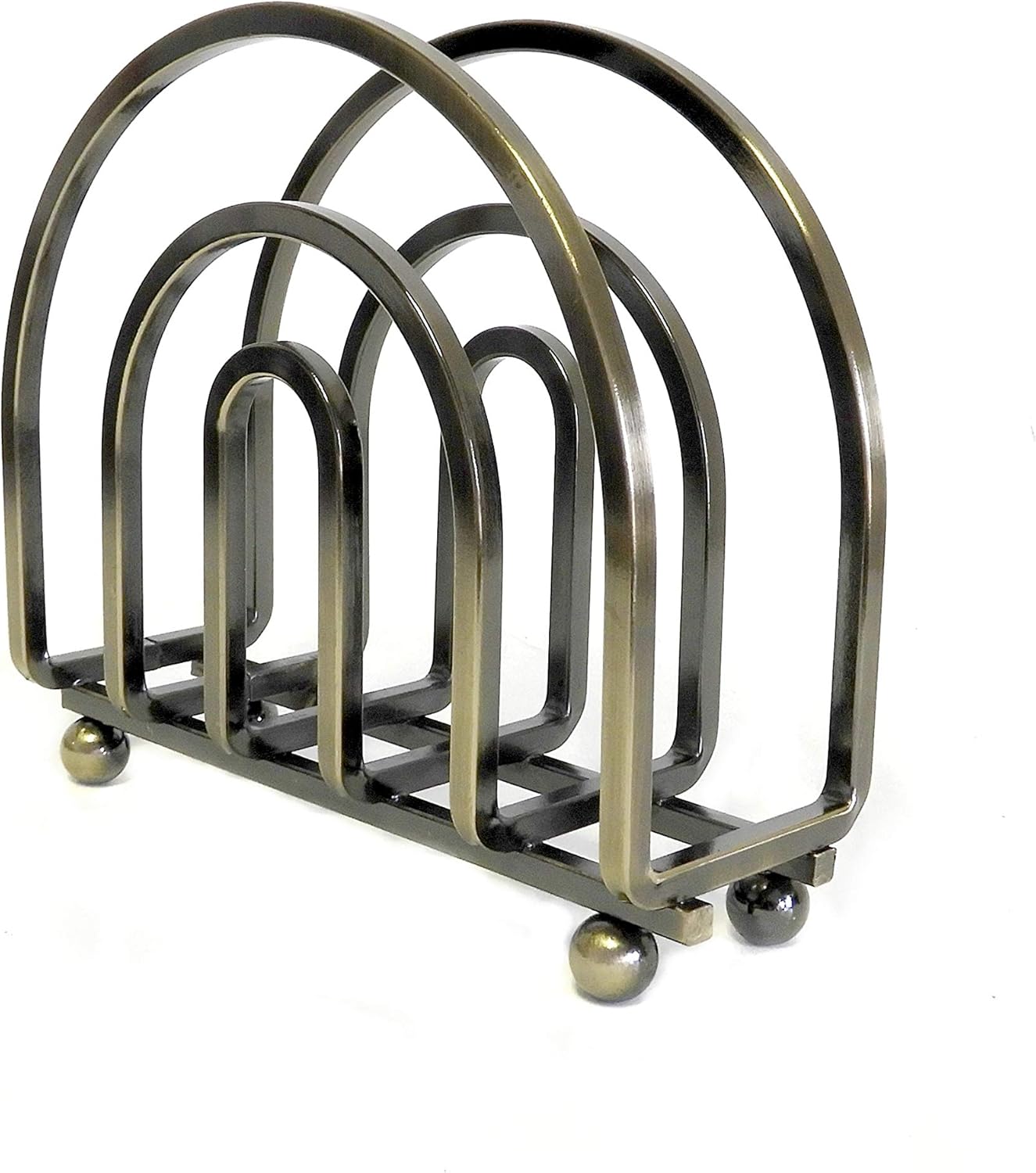 Deluxe Steel Napkin Holder Weighted Self Standing Bronze