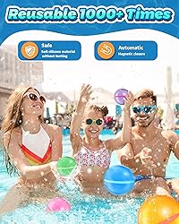 12Pcs Reusable Water Balloons, Magnetic Self