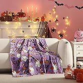 Betsey Johnson - Blanket, Buttery-Soft Throw Blanket for Couch or Bed, Boldly Plush & Oversized Bedding (Howdy Ghouls Purple, 50" x 70")