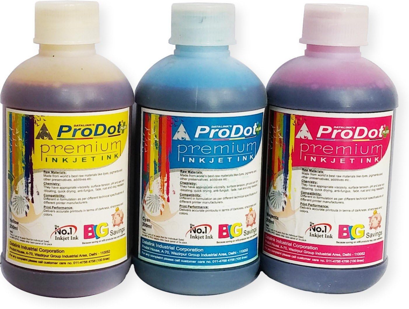 ProDot All Inkjet Printers Ink 200 ml Multicolor Set Of 3 (Cyan, Magenta, Yellow)