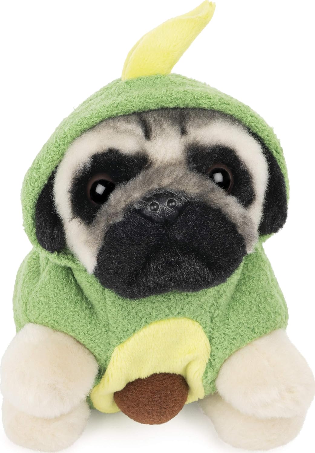 GUND Doug The Pug Avocado Hoodie Doug for Ages 1 &Up, Green/Yellow, 5”