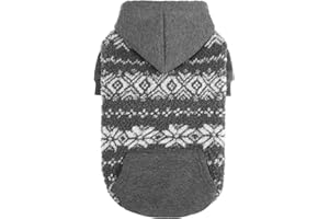 PUPTECK Dog Hoodie Puppy Sweatshirt Warm Dog Sweater Winter Clothes Cold Weather Coats for Small Medium Large Dogs, Snow, M