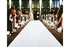ShiDianYi Sequin Aisle Floor Runner - 4Ft x 20Ft White Wedding Aisle Runner