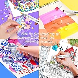Caliart Alcohol Based Markers, 24 Colors Dual Tip