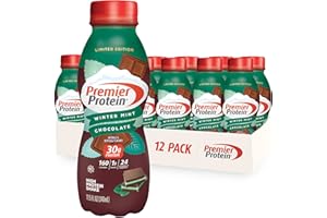 Premier Protein Shake, Winter Mint Chocolate, 30g Protein 1g Sugar 24 Vitamins Minerals Nutrients to Support Immune Health, 11.50 fl oz (Pack of 12)
