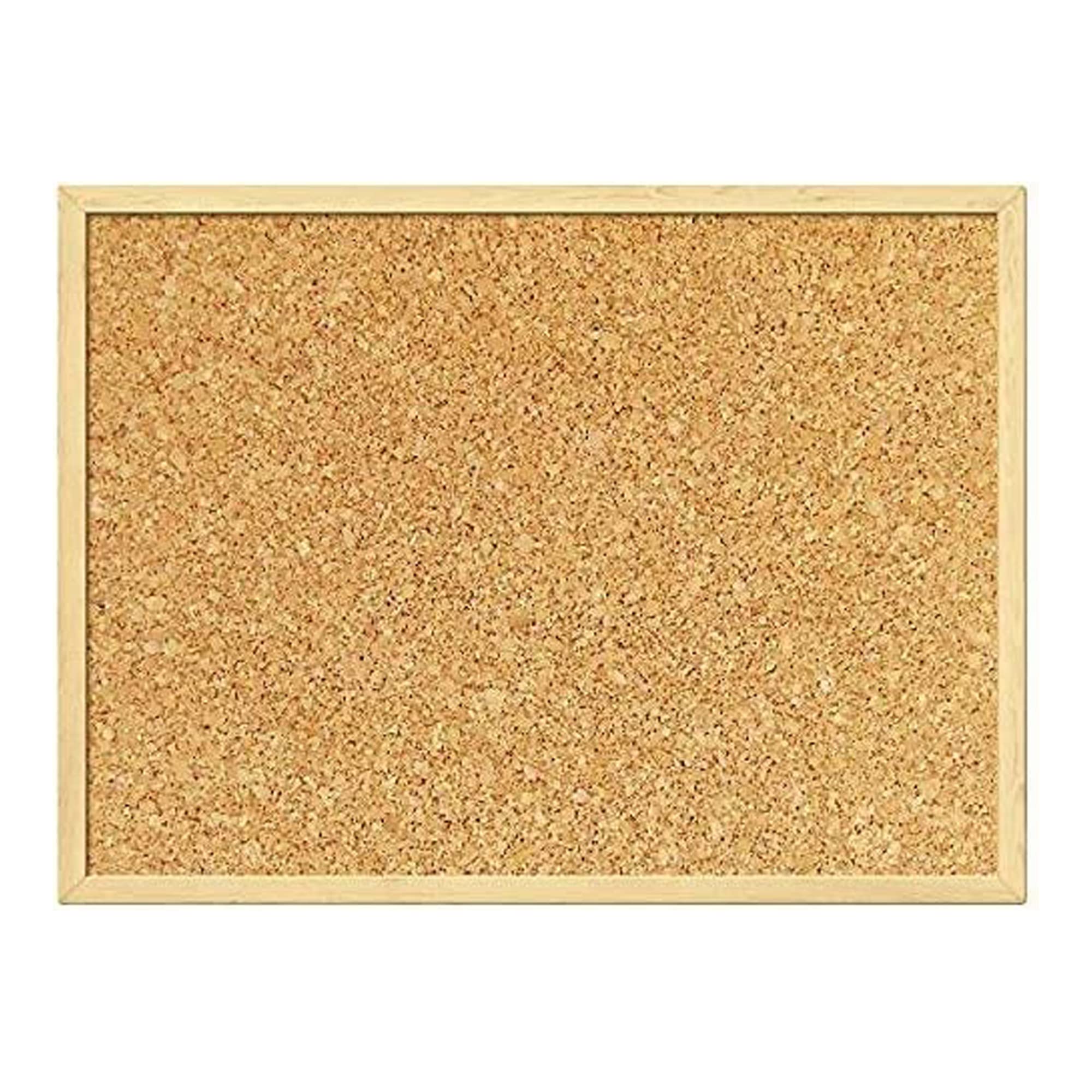 2 UR DOOR - Cork Memo Notice Board Cork Boards Mood Board for Office Memo School with Push pins Wooden Natural Wood Frame (40x60cm)